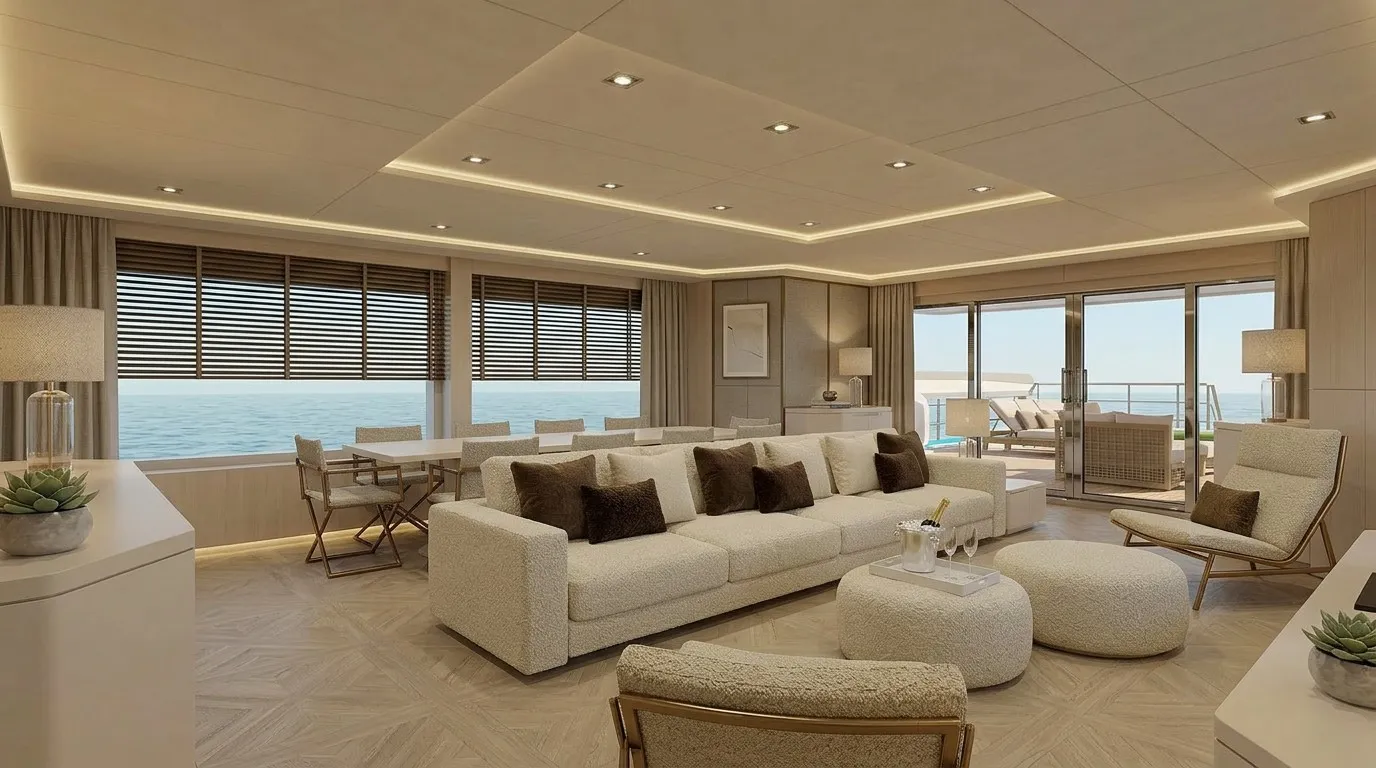 Abstract yacht light and sea view atmosphere